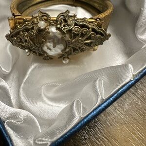 Original Miriam Haskell Vintage Gold Bracelet Bangle